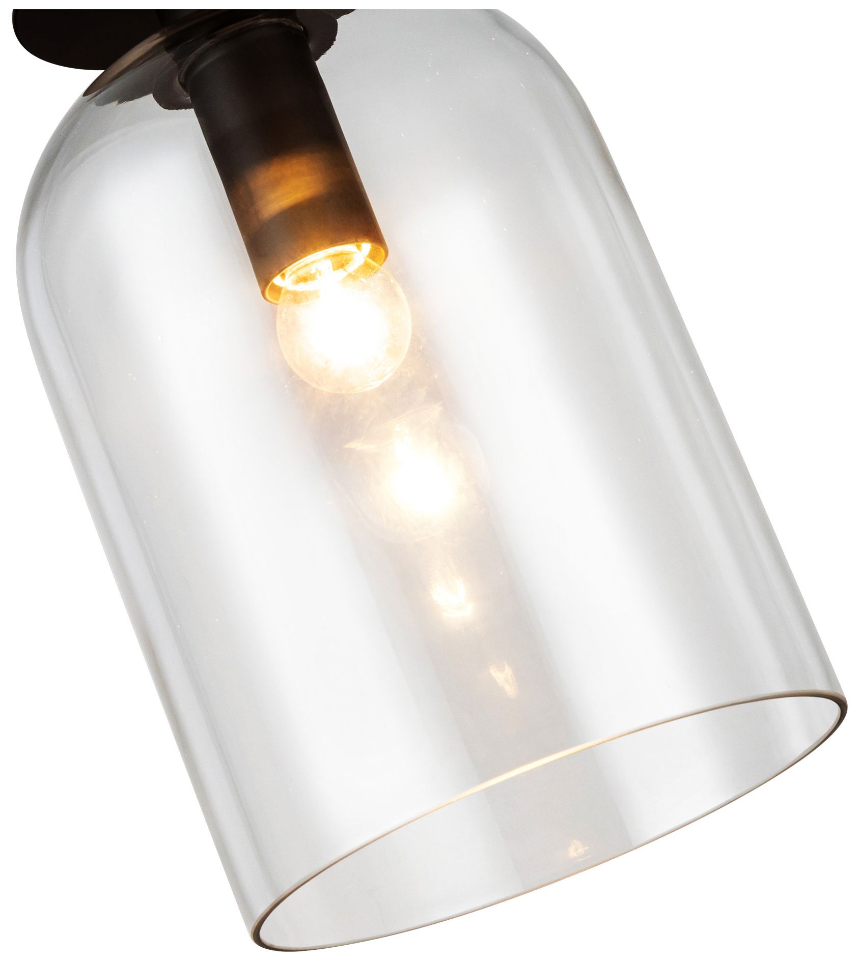 Alora Mood Sylvia E26 8-in Matte Black/Clear Glass Pendant