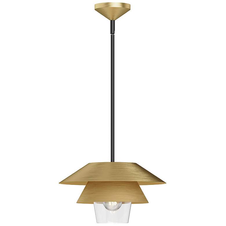 Image 1 Alora Mood Tetsu E26 13-in Brushed Gold/Clear Glass Pendant
