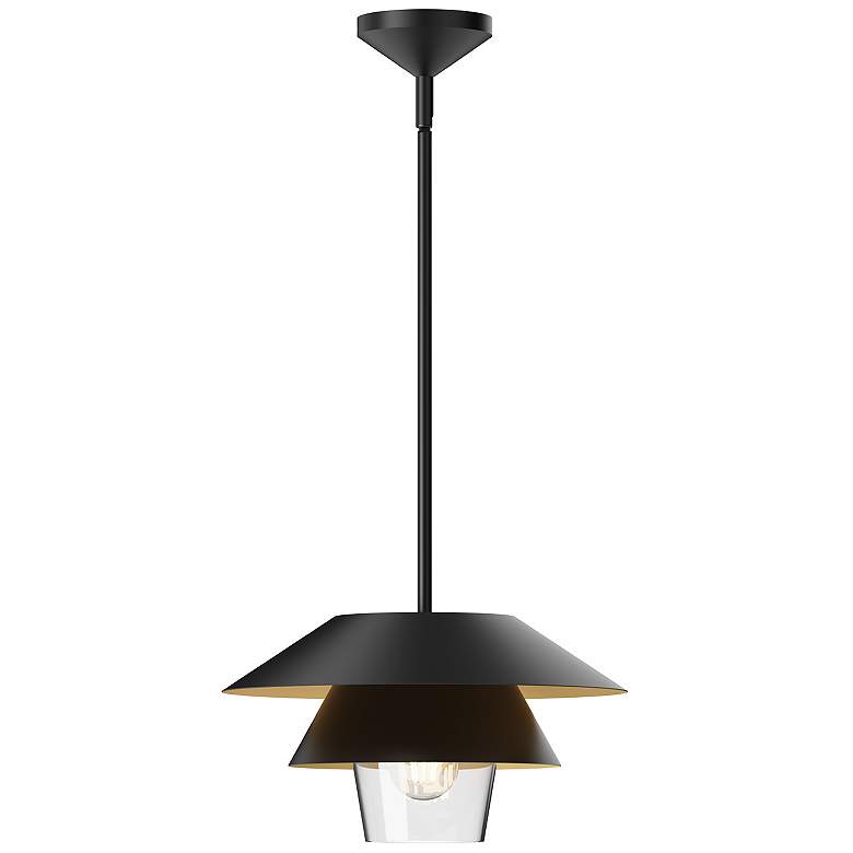 Image 1 Alora Mood Tetsu E26 13-in Matte Black/Clear Glass Pendant