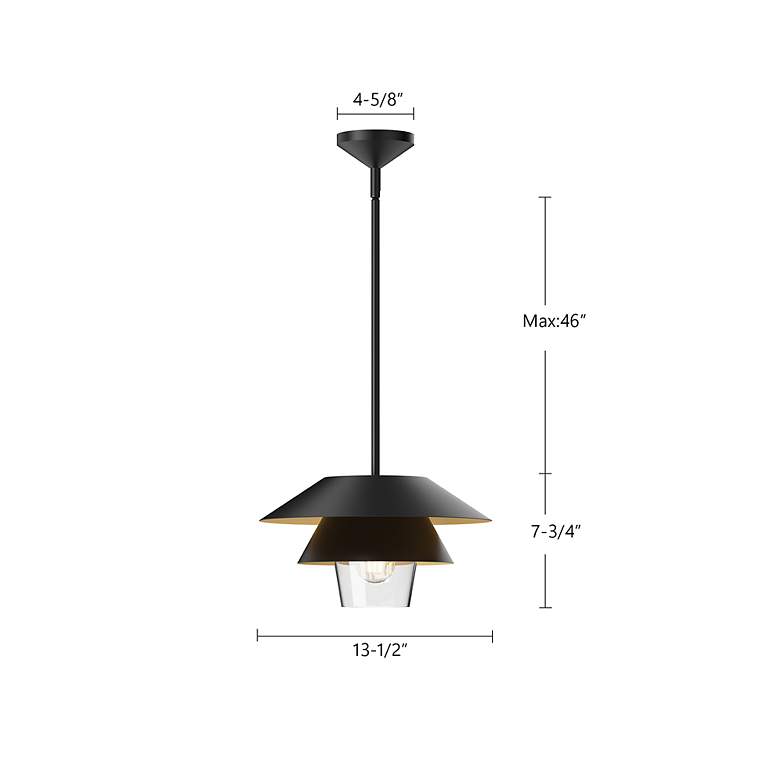 Image 4 Alora Mood Tetsu E26 13-in Matte Black/Clear Glass Pendant more views