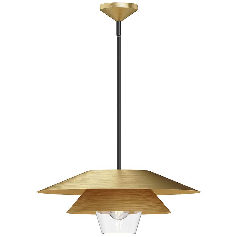 Image 1 Alora Mood Tetsu E26 20-in Brushed Gold/Clear Glass Pendant