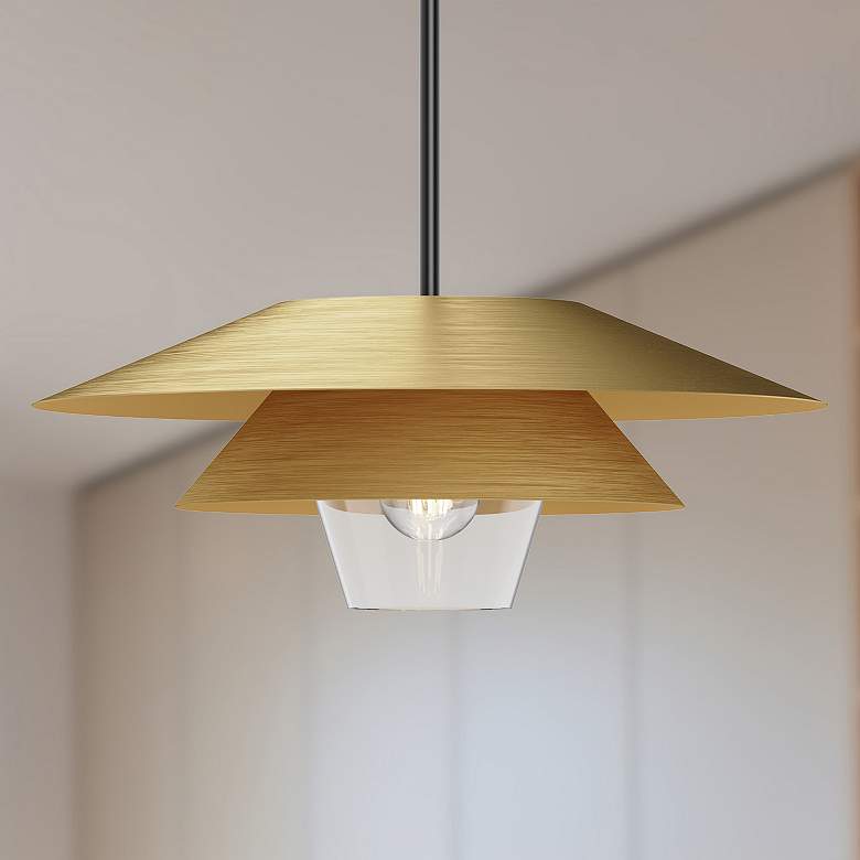 Image 1 Alora Mood Tetsu E26 20-in Brushed Gold/Clear Glass Pendant