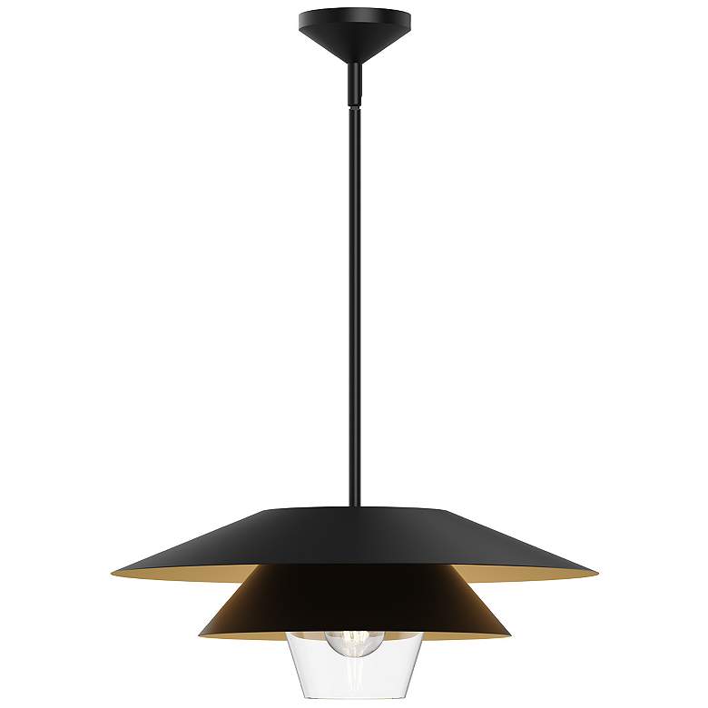 Image 1 Alora Mood Tetsu E26 20-in Matte Black/Clear Glass Pendant