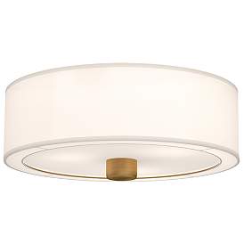 Image1 of Alora Mood Theo E26 24-in Aged Gold/White Linen Flush Mount