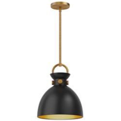 Alora Mood Waldo E26 11-in Aged Gold/Matte Black Pendant