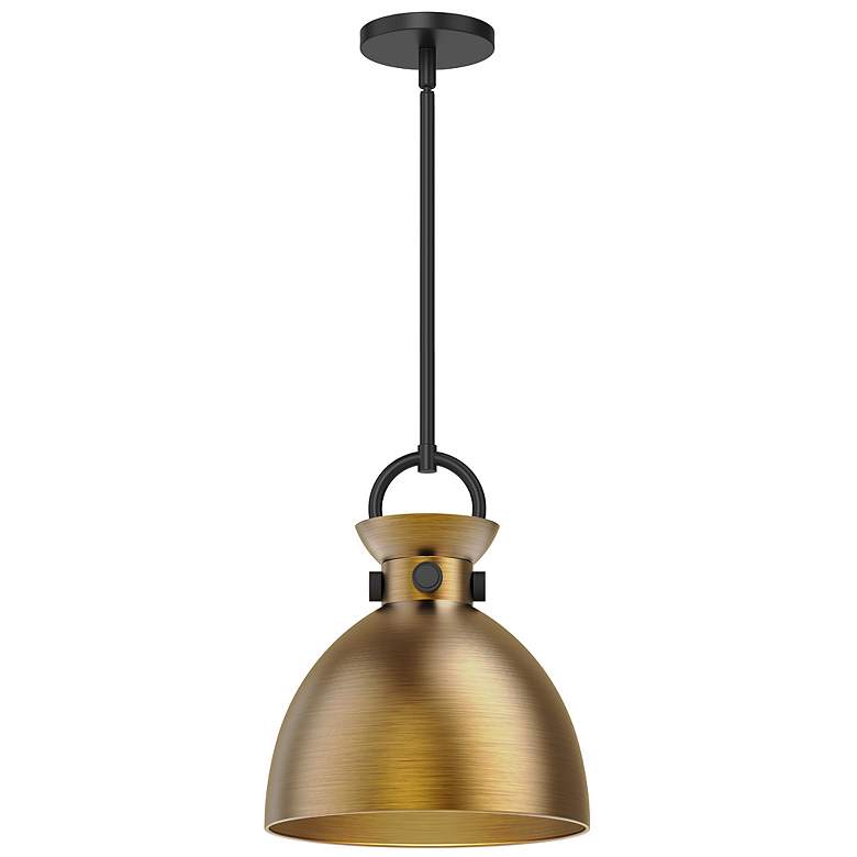 Image 1 Alora Mood Waldo E26 11-in Matte Black/Aged Gold Pendant