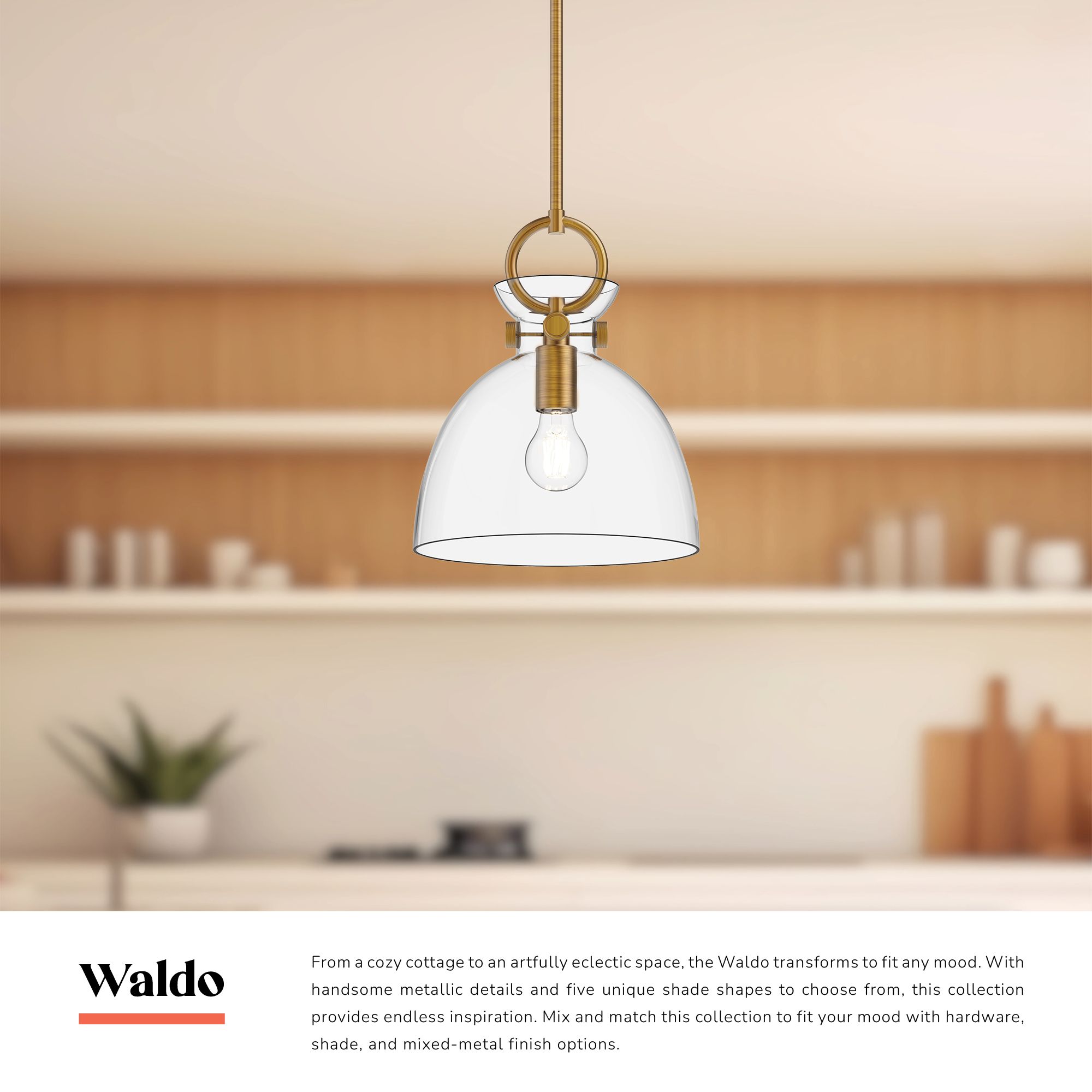 Image 3 Alora Mood Waldo E26 11-in Matte Black/Smoked Pendant more views