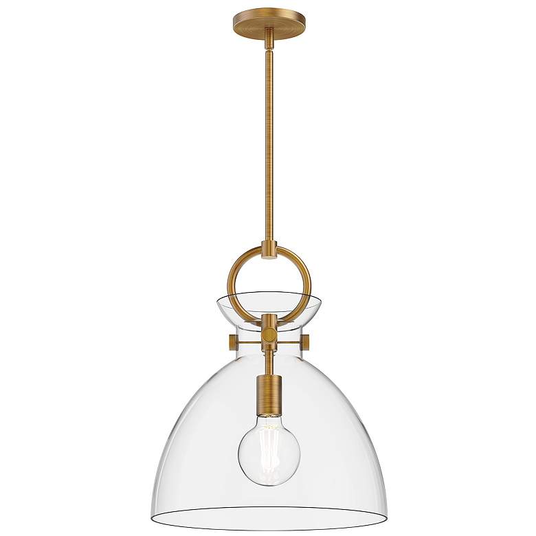 Image 1 Alora Mood Waldo E26 14-in Aged Gold/Clear Pendant