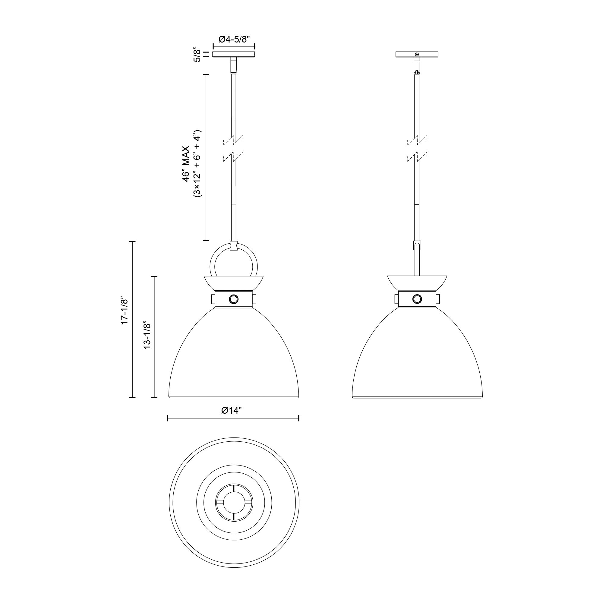 Image 5 Alora Mood Waldo E26 14-in Matte Black/Aged Gold Pendant more views
