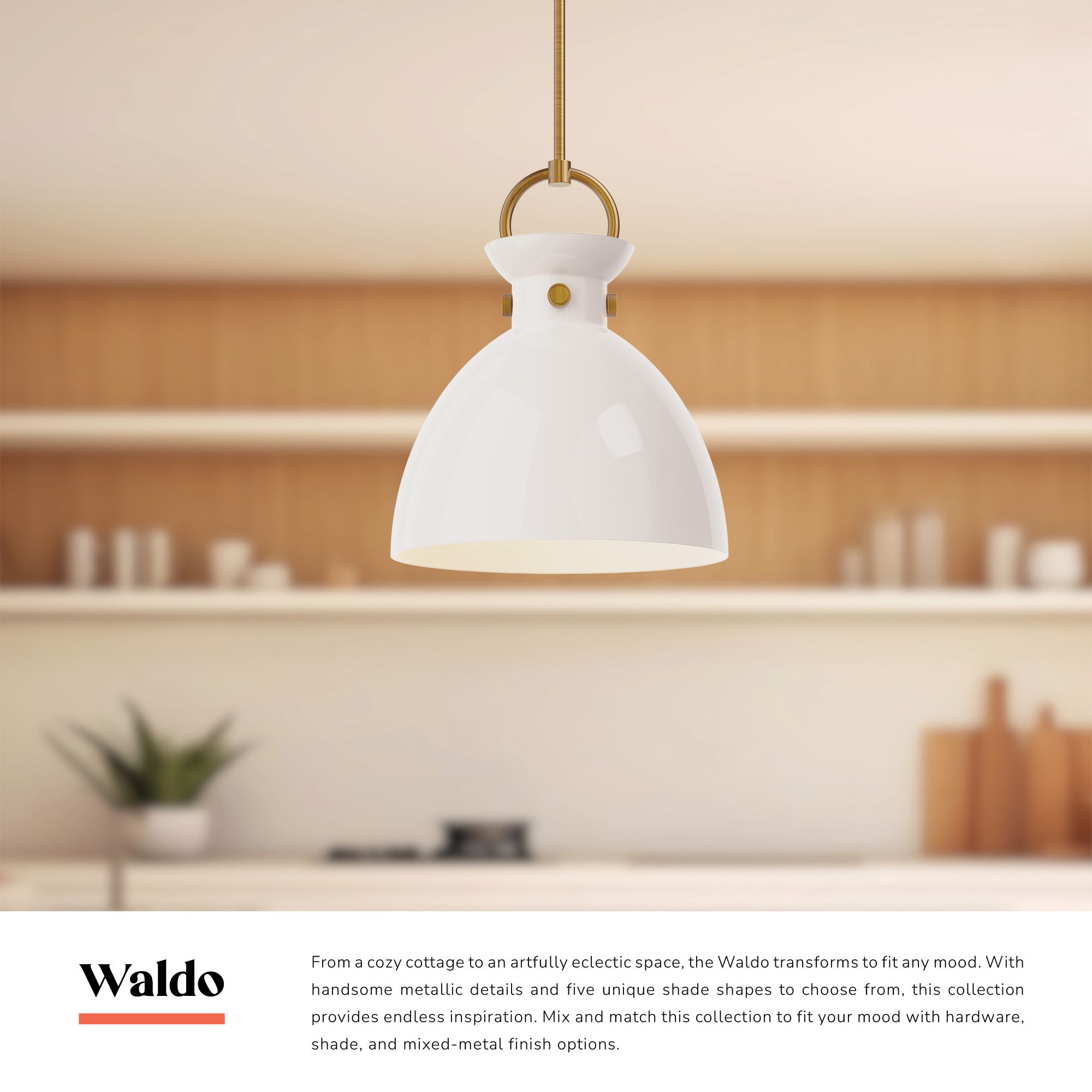 Image 3 Alora Mood Waldo E26 14-in Matte Black/Glossy Opal Glass Pendant more views