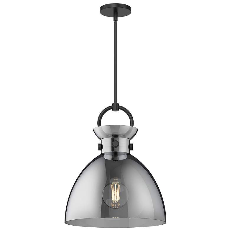 Image 1 Alora Mood Waldo E26 14-in Matte Black/Smoked Pendant