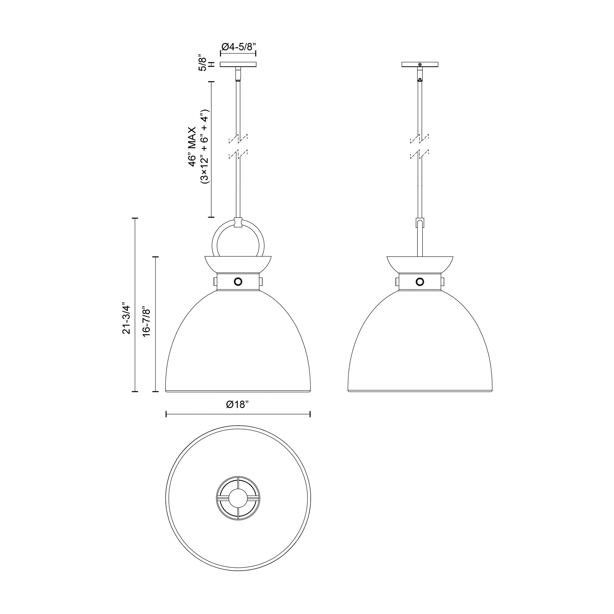 Image 5 Alora Mood Waldo E26 18-in Aged Gold/Matte Black Pendant more views