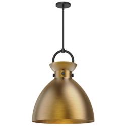 Alora Mood Waldo E26 18-in Matte Black/Aged Gold Pendant