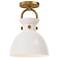 Alora Mood Waldo E26 9-in Aged Gold/Glossy Opal Glass Semi-Flush Mount