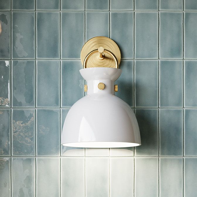 Alora Mood Waldo E26 9-in Aged Gold/Glossy Opal Glass Wall Vanity