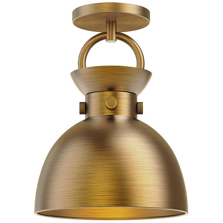 Image 1 Alora Mood Waldo E26 9-in Aged Gold Semi-Flush Mount