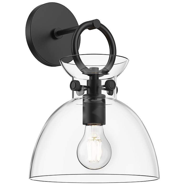 Image 1 Alora Mood Waldo E26 9-in Matte Black/Clear Glass Wall Vanity