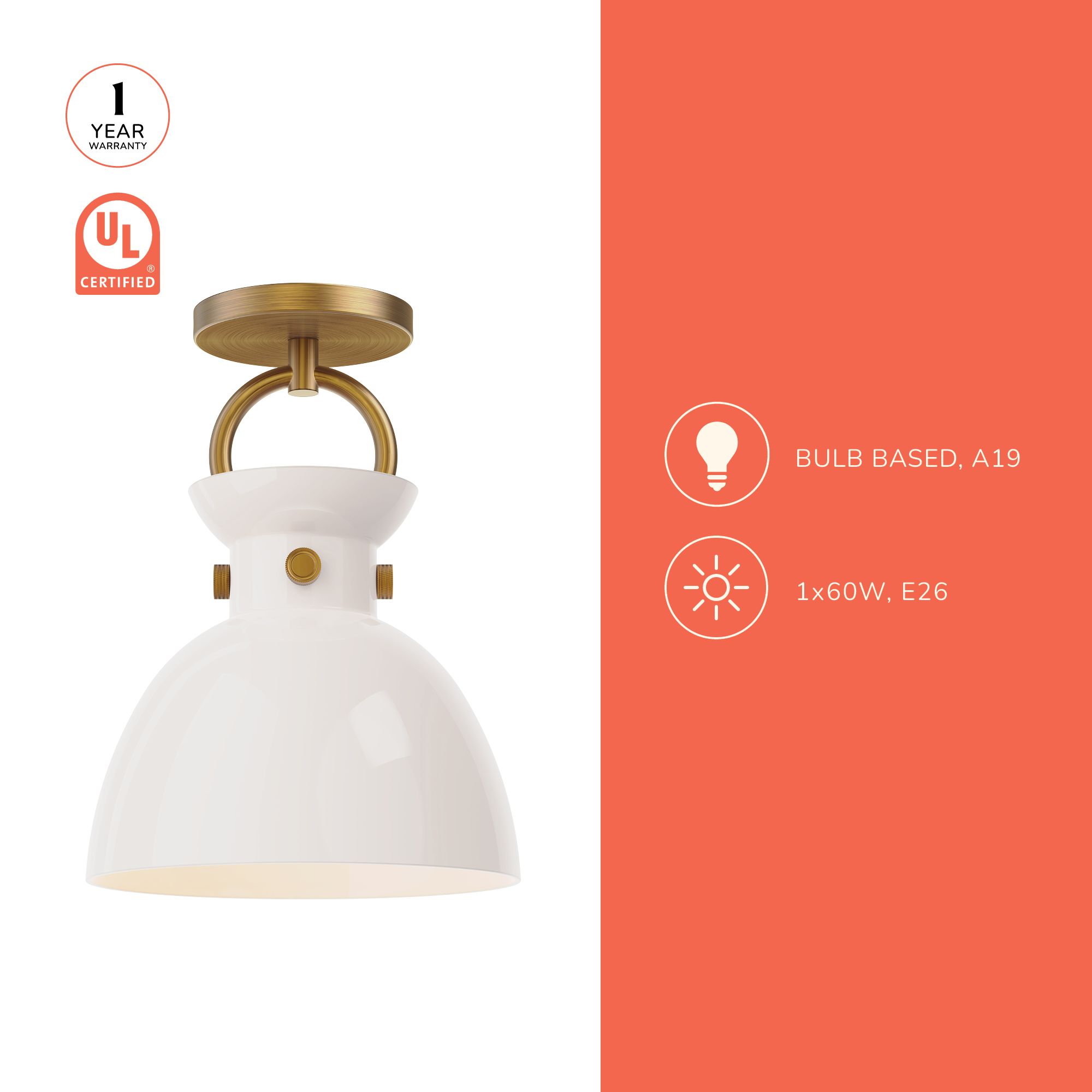 Image 4 Alora Mood Waldo E26 9-in Matte Black/Glossy Opal Glass Semi-Flush Mount more views