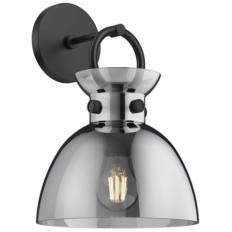 Image 1 Alora Mood Waldo E26 9-in Matte Black/Smoked Wall Vanity