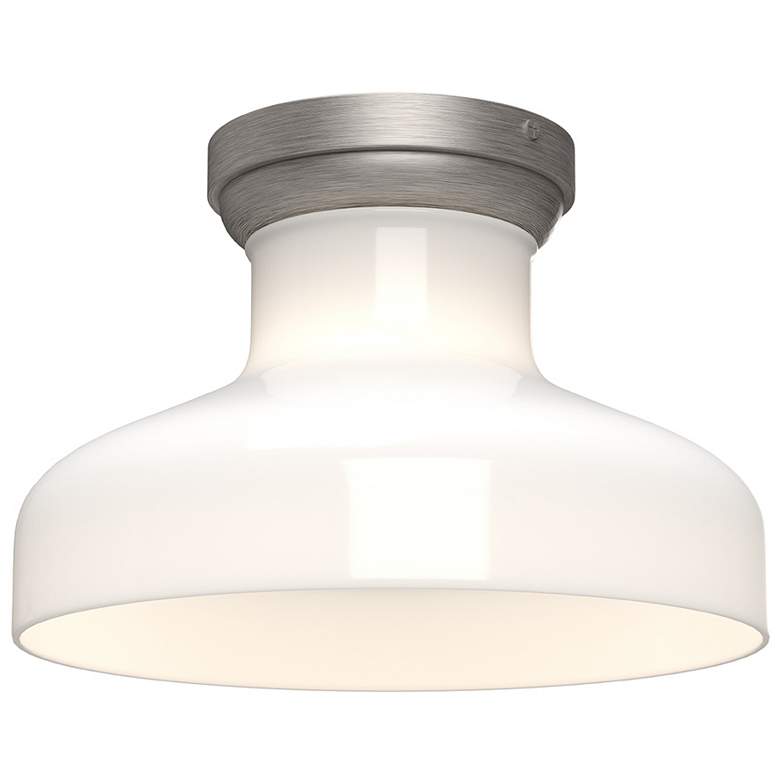 Image 1 Alora Mood Westlake E26 11-in Brushed Nickel/Glossy Opal Glass Flush Mount
