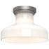 Alora Mood Westlake E26 11-in Brushed Nickel/Glossy Opal Glass Flush Mount