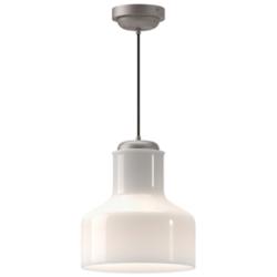Alora Mood Westlake E26 11-in Brushed Nickel/Glossy Opal Glass Pendant