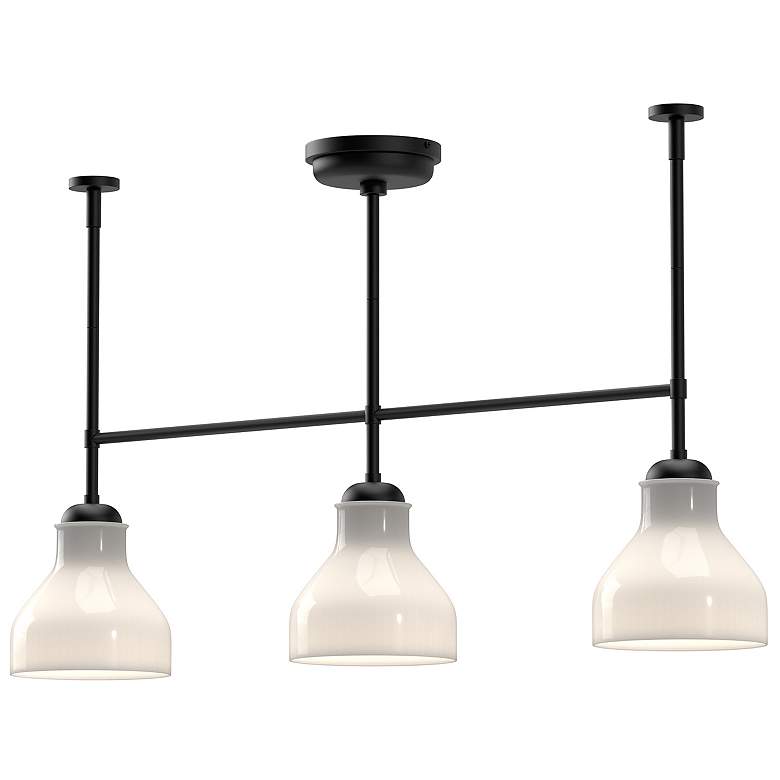 Image 1 Alora Mood Westlake E26 34-in Glossy Opal Glass/Matte Black Linear Pendant