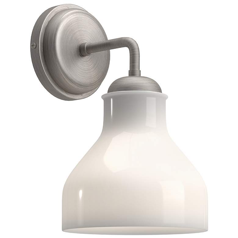 Image 1 Alora Mood Westlake E26 6-in Brushed Nickel/Glossy Opal Glass Wall Vanity