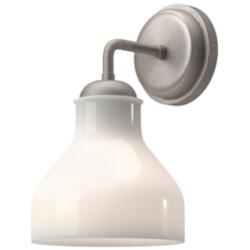 Alora Mood Westlake E26 6-in Brushed Nickel/Glossy Opal Glass Wall Vanity