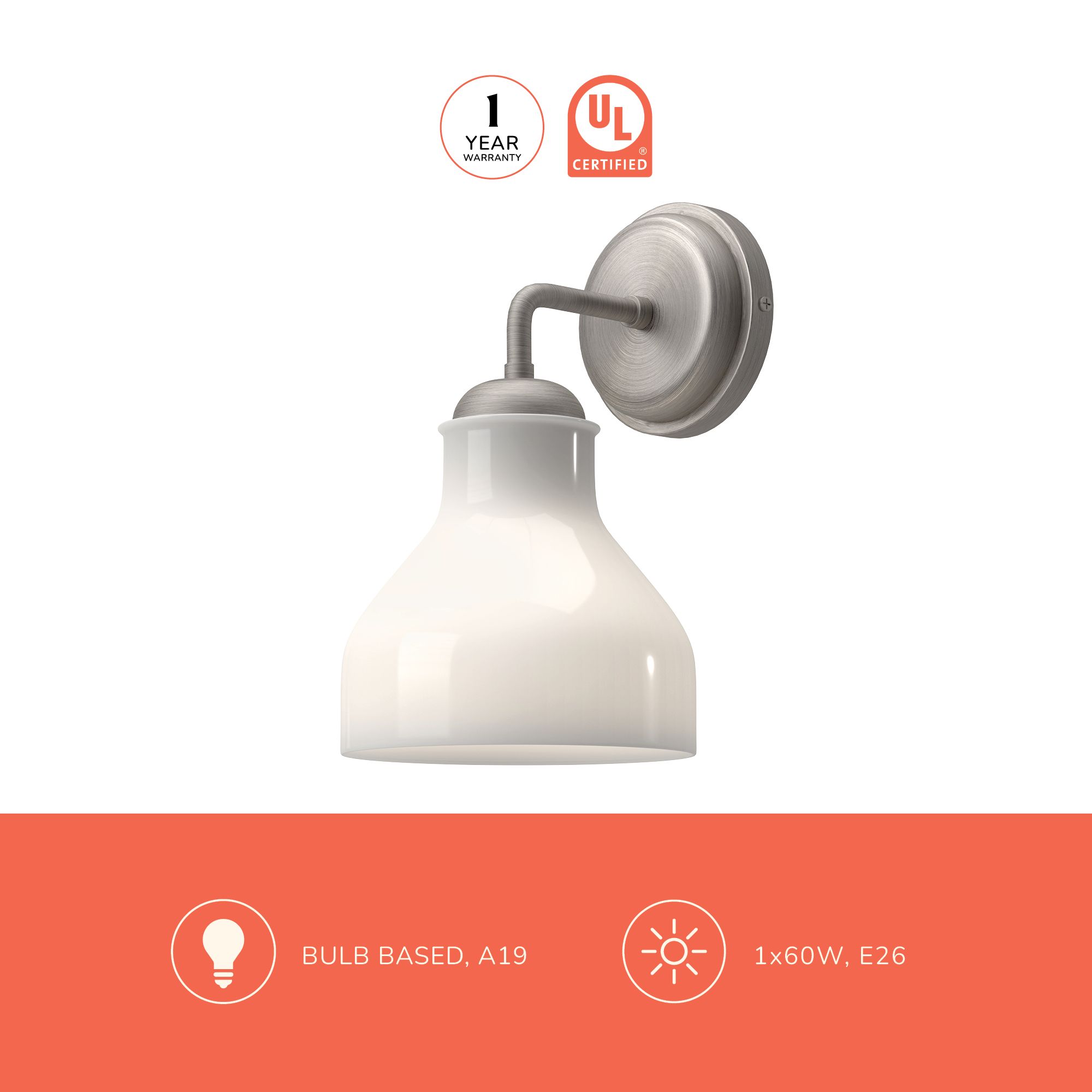 Image 3 Alora Mood Westlake E26 6-in Glossy Opal Glass/Matte Black Wall Vanity more views