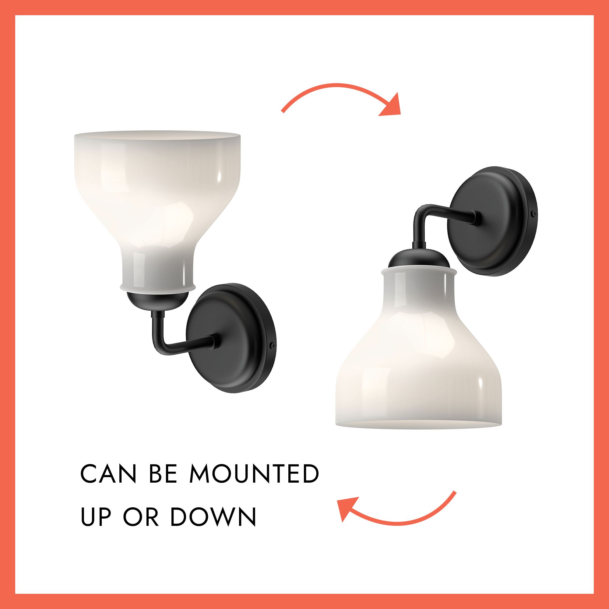 Image 4 Alora Mood Westlake E26 6-in Glossy Opal Glass/Matte Black Wall Vanity more views