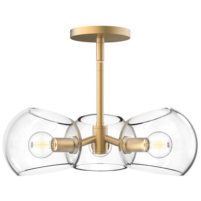 Image 1 Alora Mood Willow E12 16-in Brushed Gold/Clear Glass Pendant