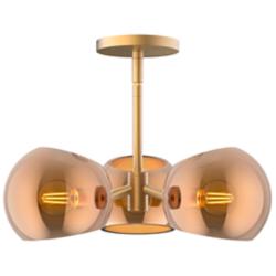 Alora Mood Willow E12 16-in Brushed Gold/Copper Glass Pendant