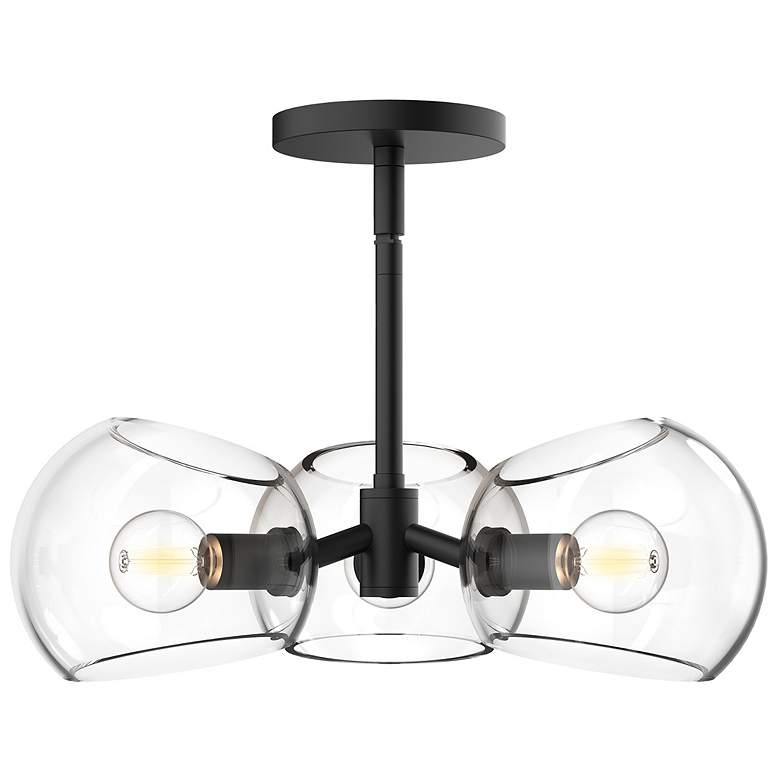 Image 2 Alora Mood Willow E12 16-in Clear Glass/Matte Black Pendant