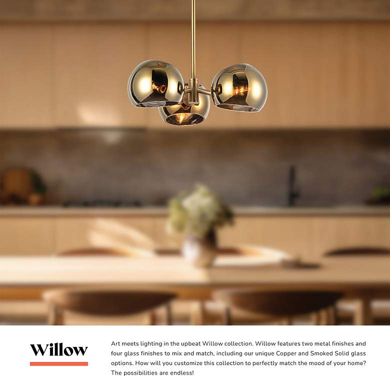 Image 3 Alora Mood Willow E12 16-in Clear Glass/Matte Black Pendant more views