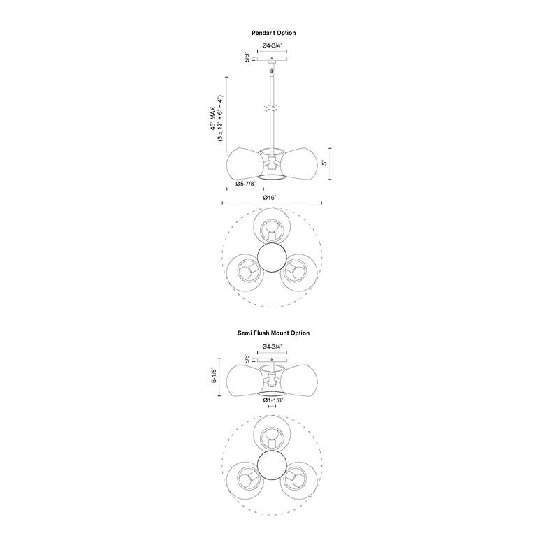 Image 5 Alora Mood Willow E12 16-in Clear Glass/Matte Black Pendant more views