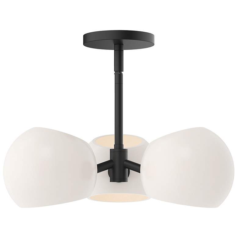 Image 1 Alora Mood Willow E12 16-in Matte Black/Opal Matte Glass Pendant