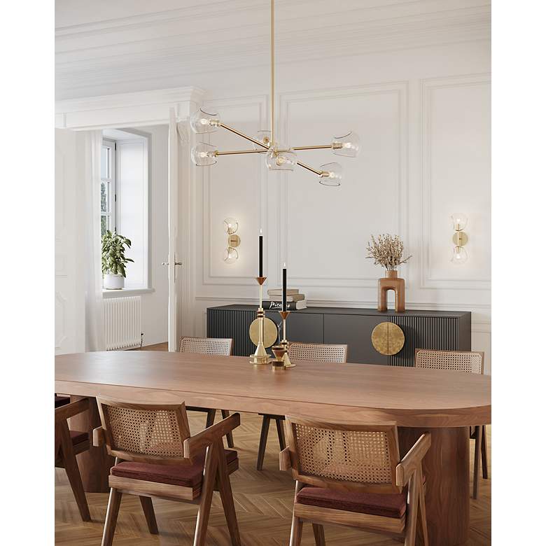 Image 2 Alora Mood Willow E12 17-in Brushed Gold/Clear Glass Wall Vanity more views