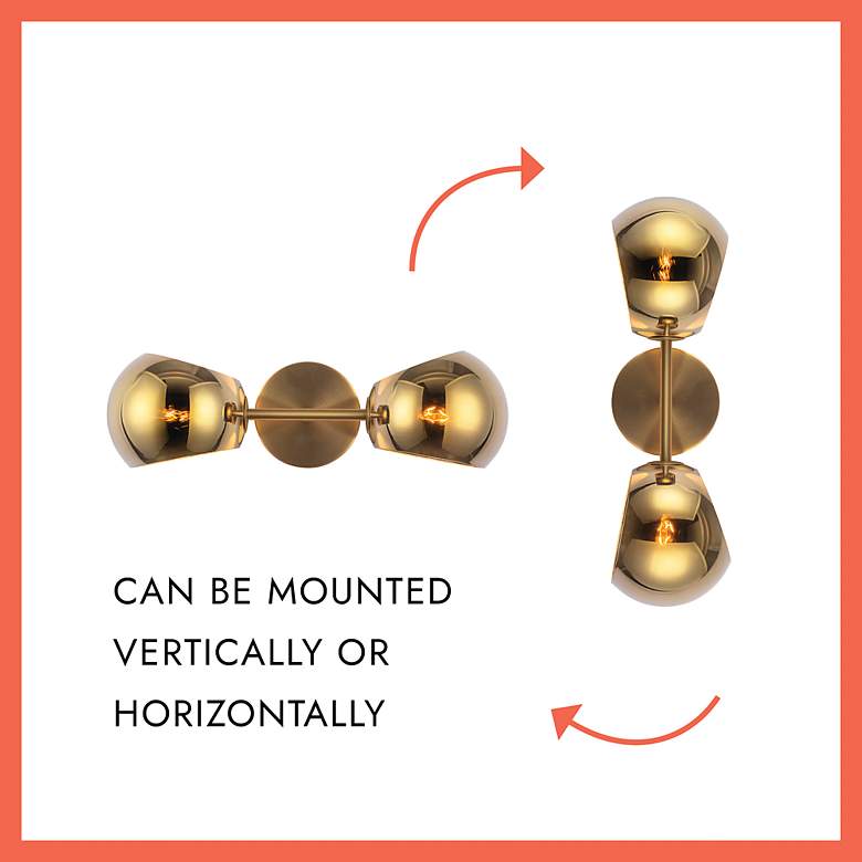 Image 5 Alora Mood Willow E12 17-in Brushed Gold/Clear Glass Wall Vanity more views