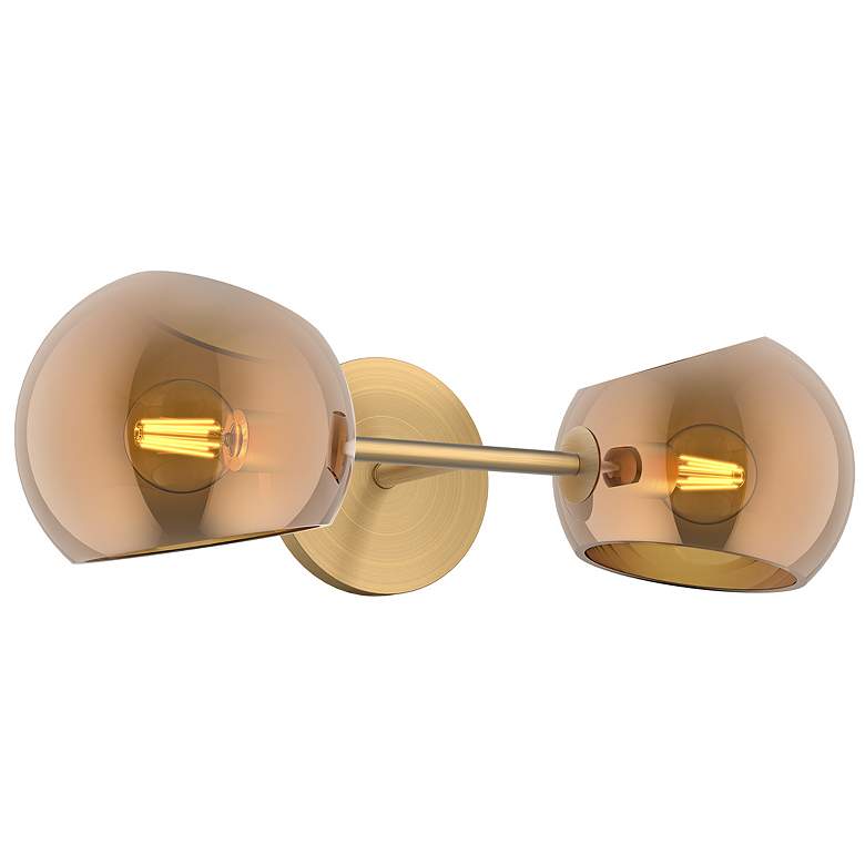 Image 1 Alora Mood Willow E12 17-in Brushed Gold/Copper Glass Wall Vanity
