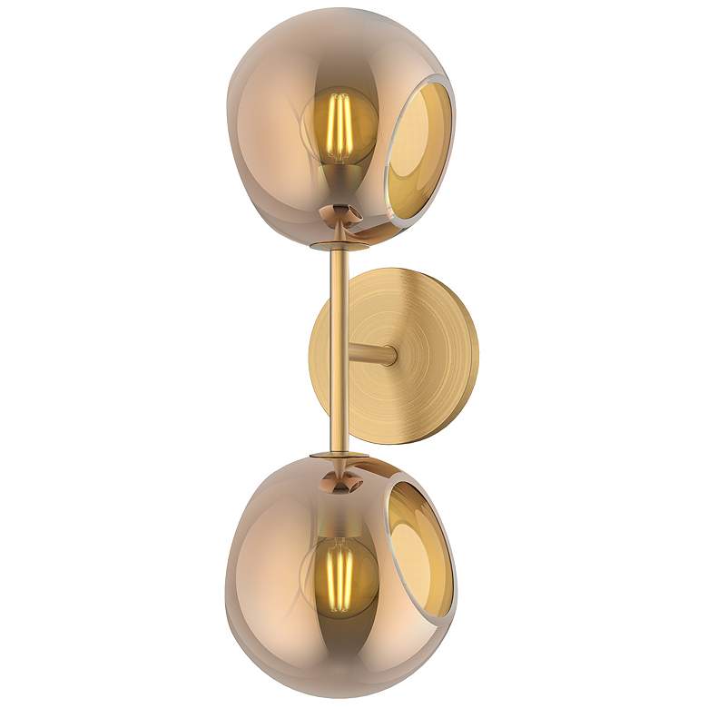 Image 2 Alora Mood Willow E12 17-in Brushed Gold/Copper Glass Wall Vanity more views