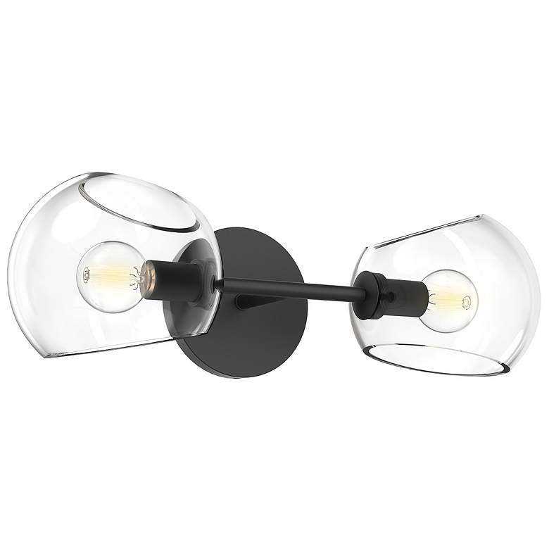 Image 1 Alora Mood Willow E12 17-in Clear Glass/Matte Black Wall Vanity