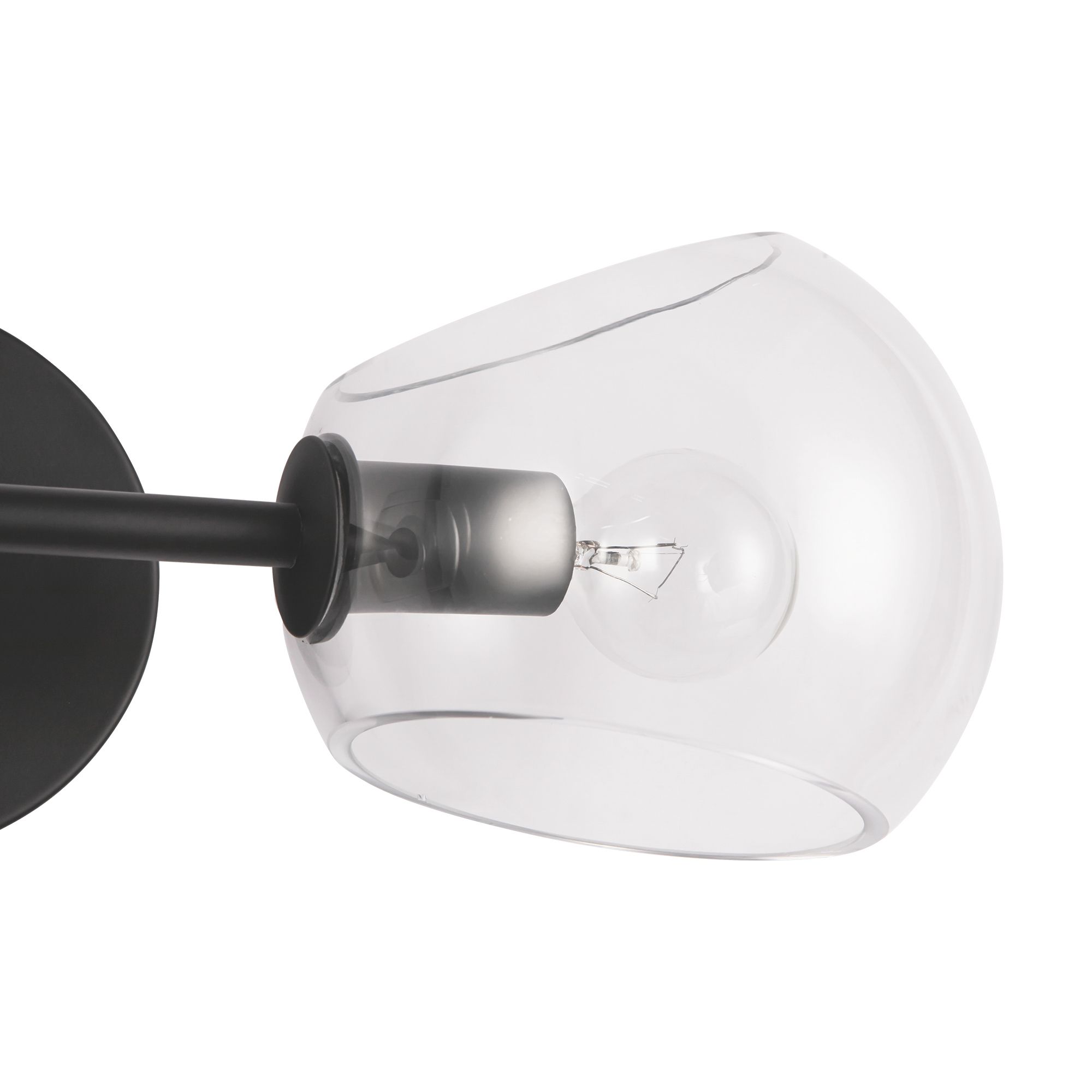 Image 5 Alora Mood Willow E12 17-in Clear Glass/Matte Black Wall Vanity more views