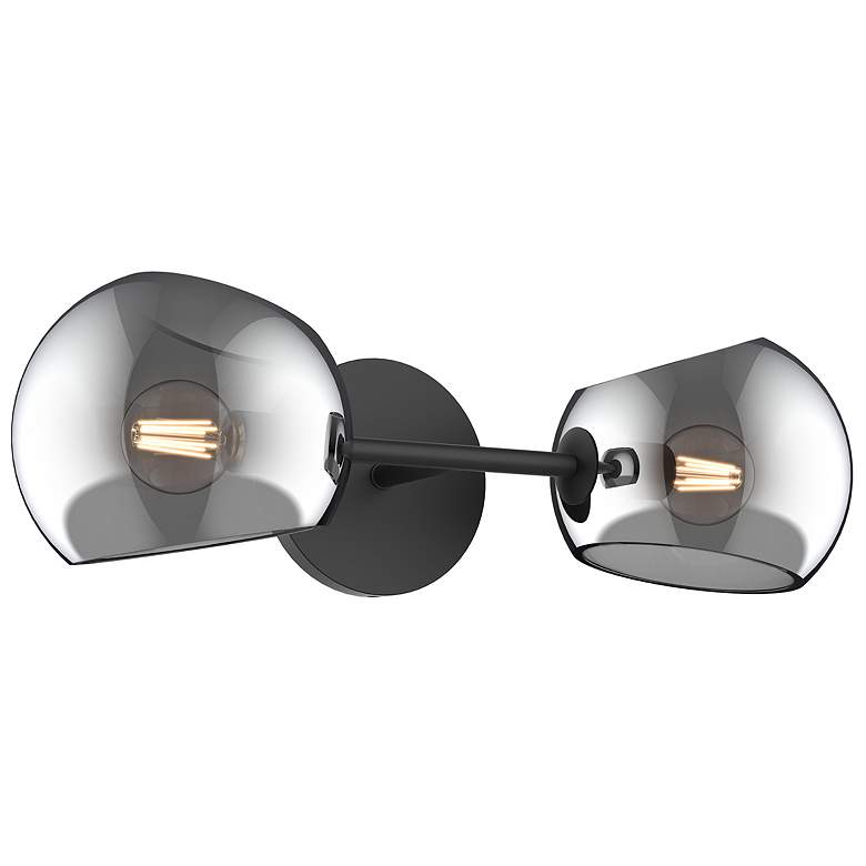 Image 1 Alora Mood Willow E12 17-in Matte Black/Smoked Solid Glass Wall Vanity