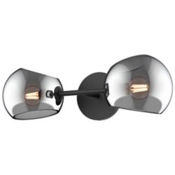 Alora Mood Willow E12 17-in Matte Black/Smoked Solid Glass Wall Vanity