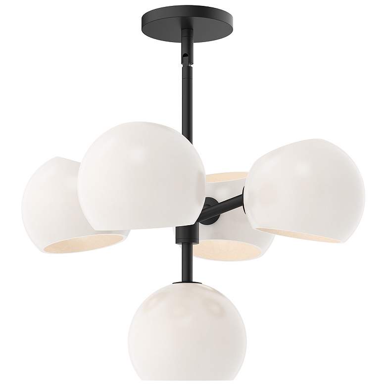 Image 2 Alora Mood Willow E12 18-in Black/Opal Matte Glass 5 Lights Chandeliers