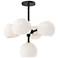 Alora Mood Willow E12 18-in Black/Opal Matte Glass 5 Lights Chandeliers