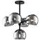 Alora Mood Willow E12 18-in Black/Smoked Solid Glass 5 Lights Chandeliers