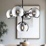 1_Alora Mood Willow E12 18-in Black/Smoked Solid Glass 5 Lights Chandeliers