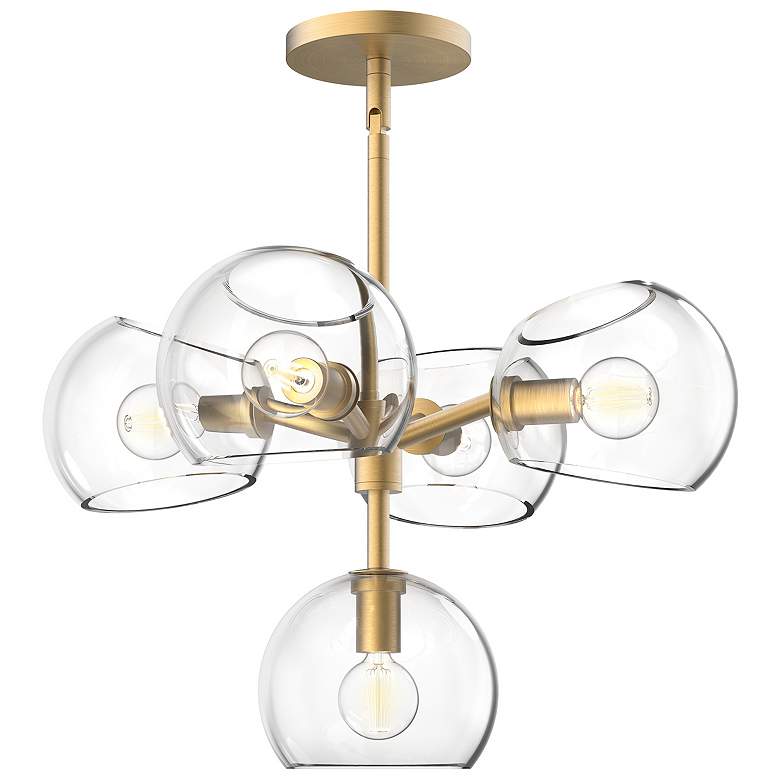 Image 2 Alora Mood Willow E12 18-in Brushed Gold/Clear Glass 5 Lights Chandeliers